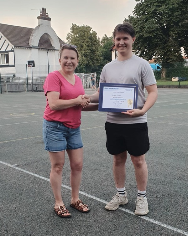 Aleks Booth receiving a Jack Petchey Achievement Award